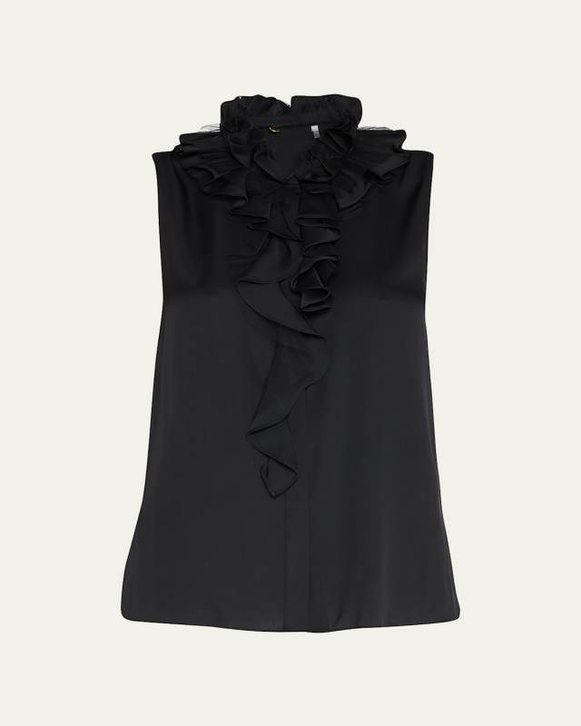 Amelia Sleeveless Ruffle Blouse